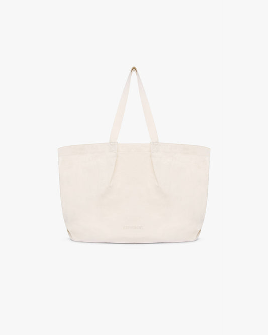 Canvas Pleat Large Tote - Pistachio Shell