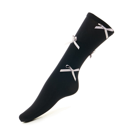 Cutesy Black Bow Socks